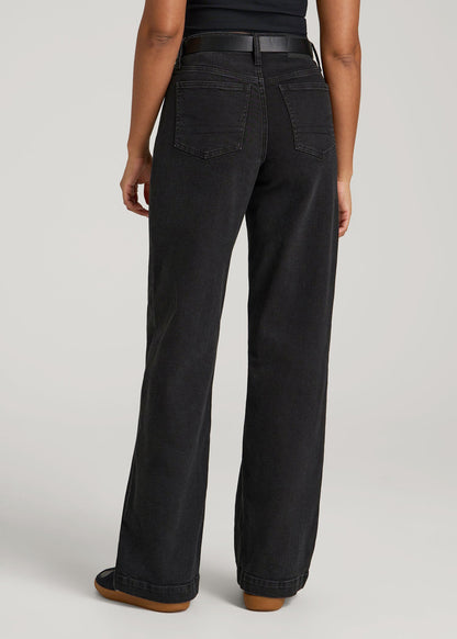 American Tall Women Luna High-Rise Wide-Leg Jeans for Tall Women in Onyx Black Wash