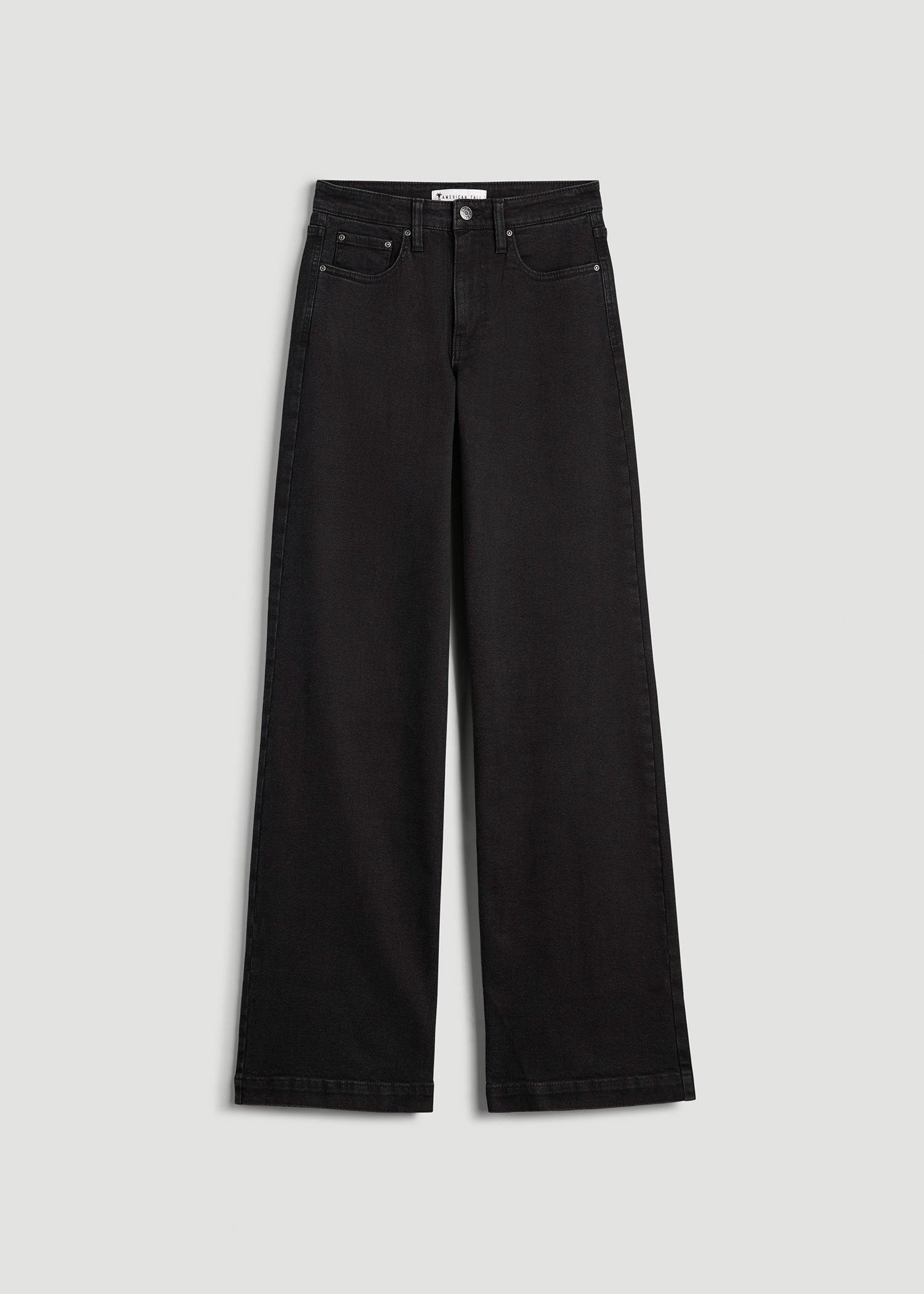 American Tall Women Luna High-Rise Wide-Leg Jeans for Tall Women in Onyx Black Wash