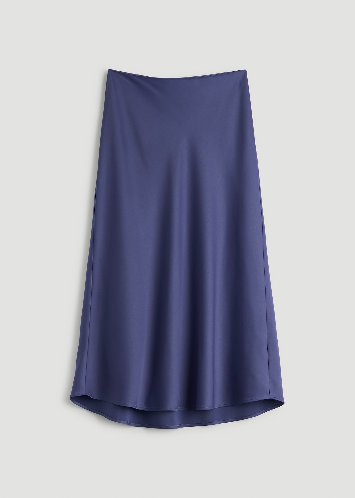 American Tall Women|Men Pull On Satin Midi Skirt for Tall Women in Future Dusk