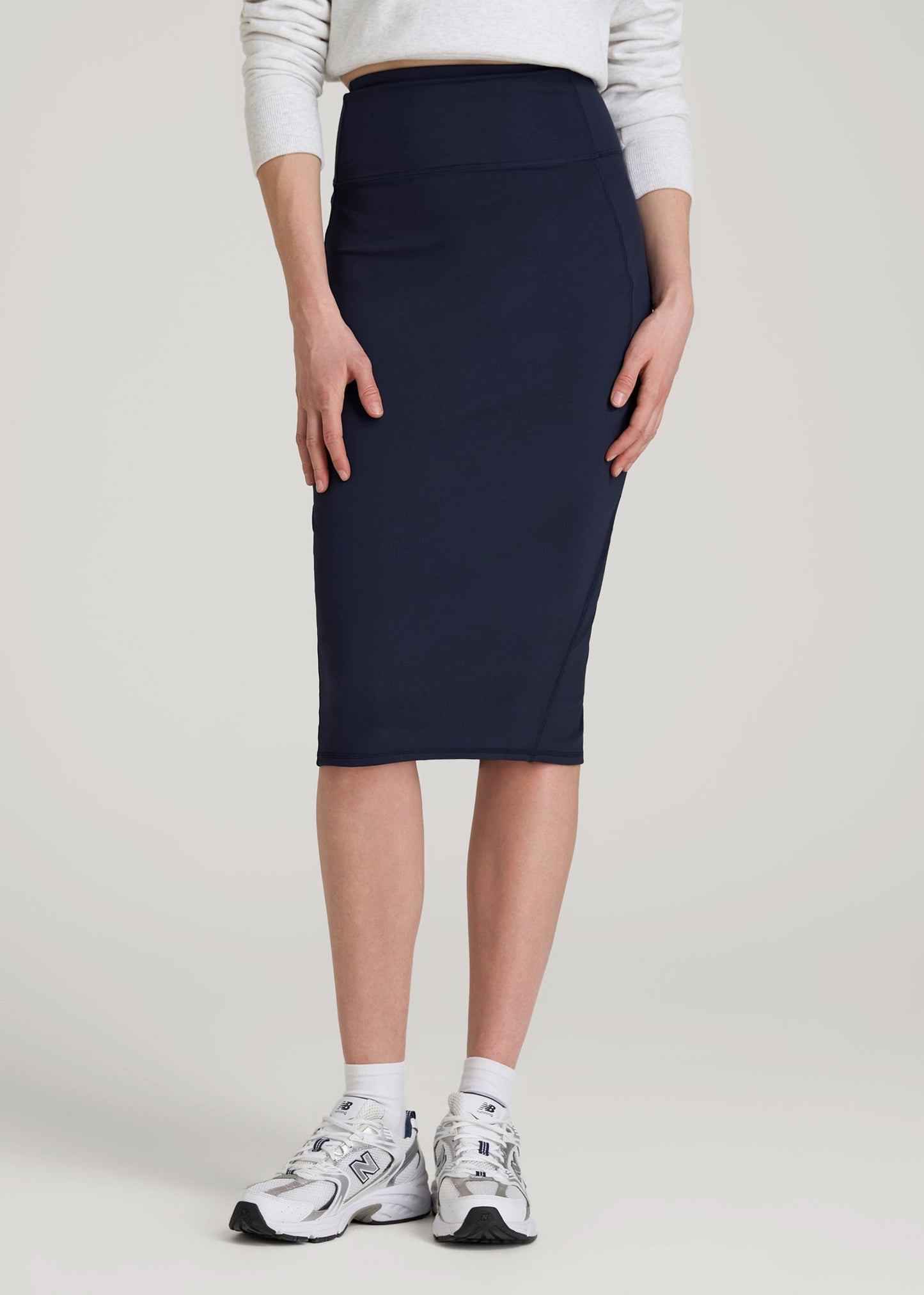 American Tall Women|Men Balance Slim Fit High Rise Skirt for Tall Women in Evening Blue