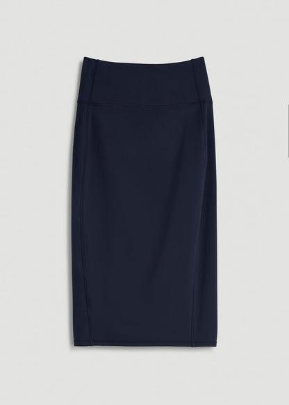 American Tall Women|Men Balance Slim Fit High Rise Skirt for Tall Women in Evening Blue