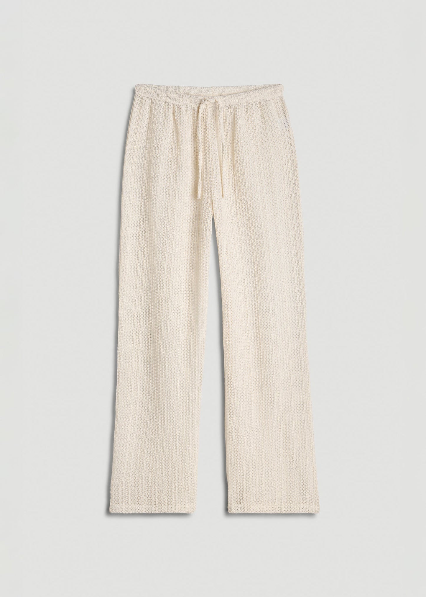 American Tall Women Openwork Knit Pants for Tall Women in Natural