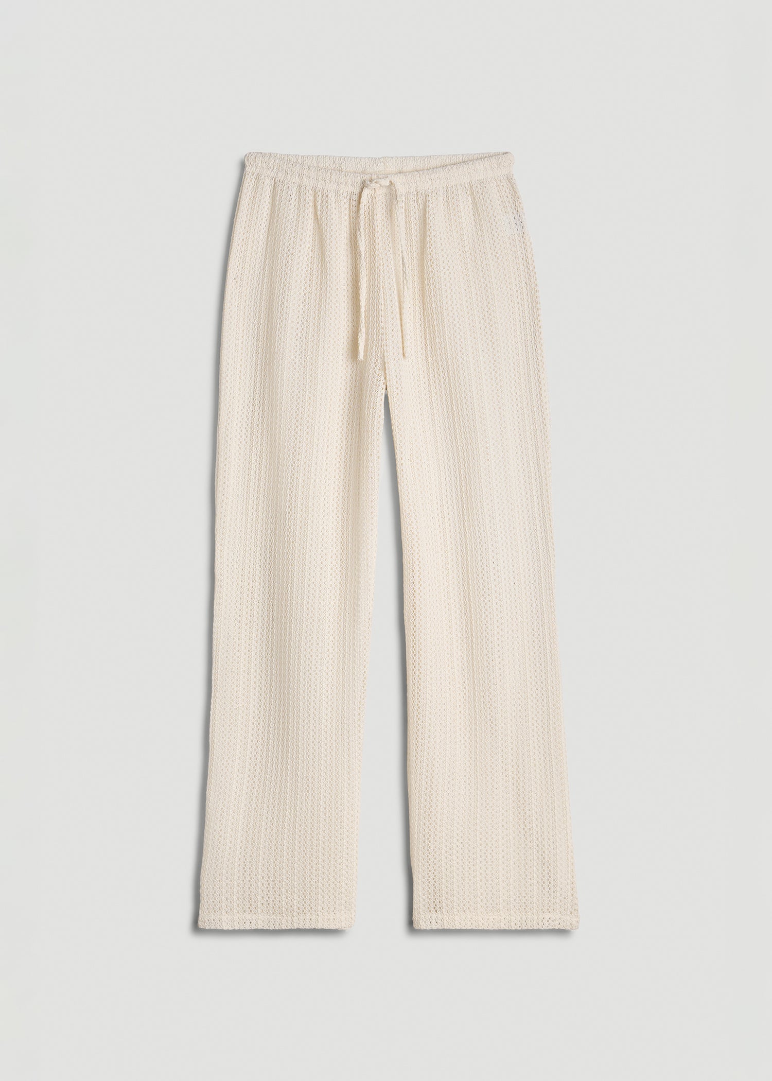 American Tall Women Openwork Knit Pants for Tall Women in Natural