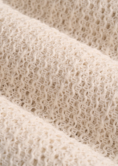 American Tall Women Openwork Knit Pants for Tall Women in Natural