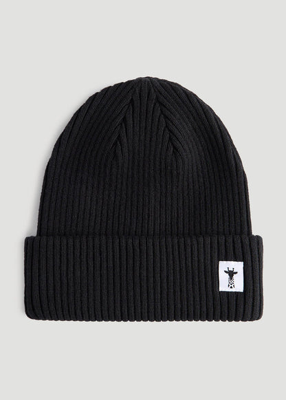 American Tall Women|Men Cotton Beanie in Black