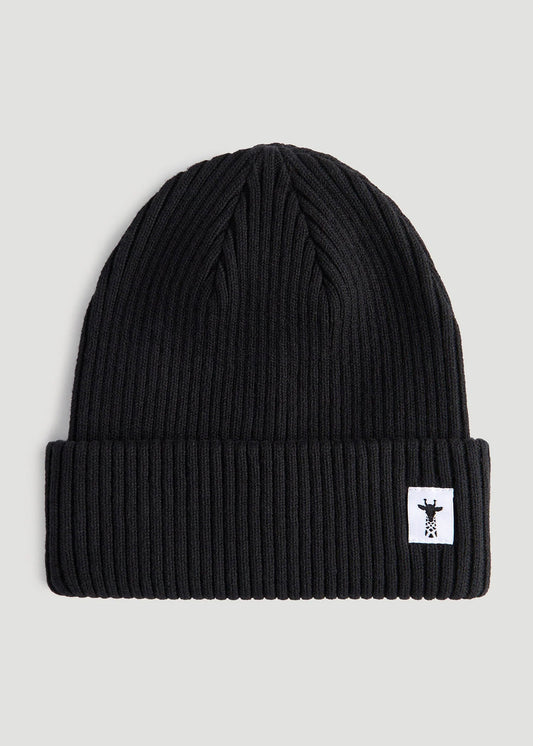 American Tall Women|Men Cotton Beanie in Black