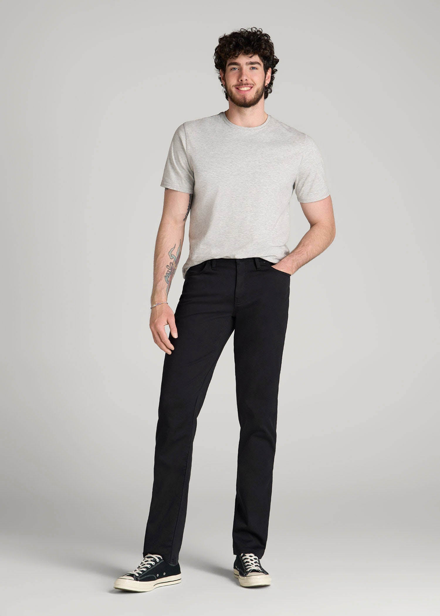 American Tall Men Everyday Comfort 5-Pocket TAPERED-FIT Pant for Tall Men in Black