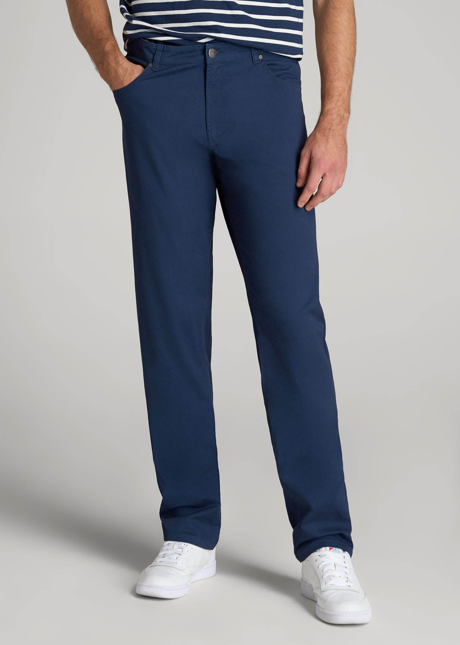 American Tall Men J1 STRAIGHT Leg Five-Pocket Pants for Tall Men in Marine Navy
