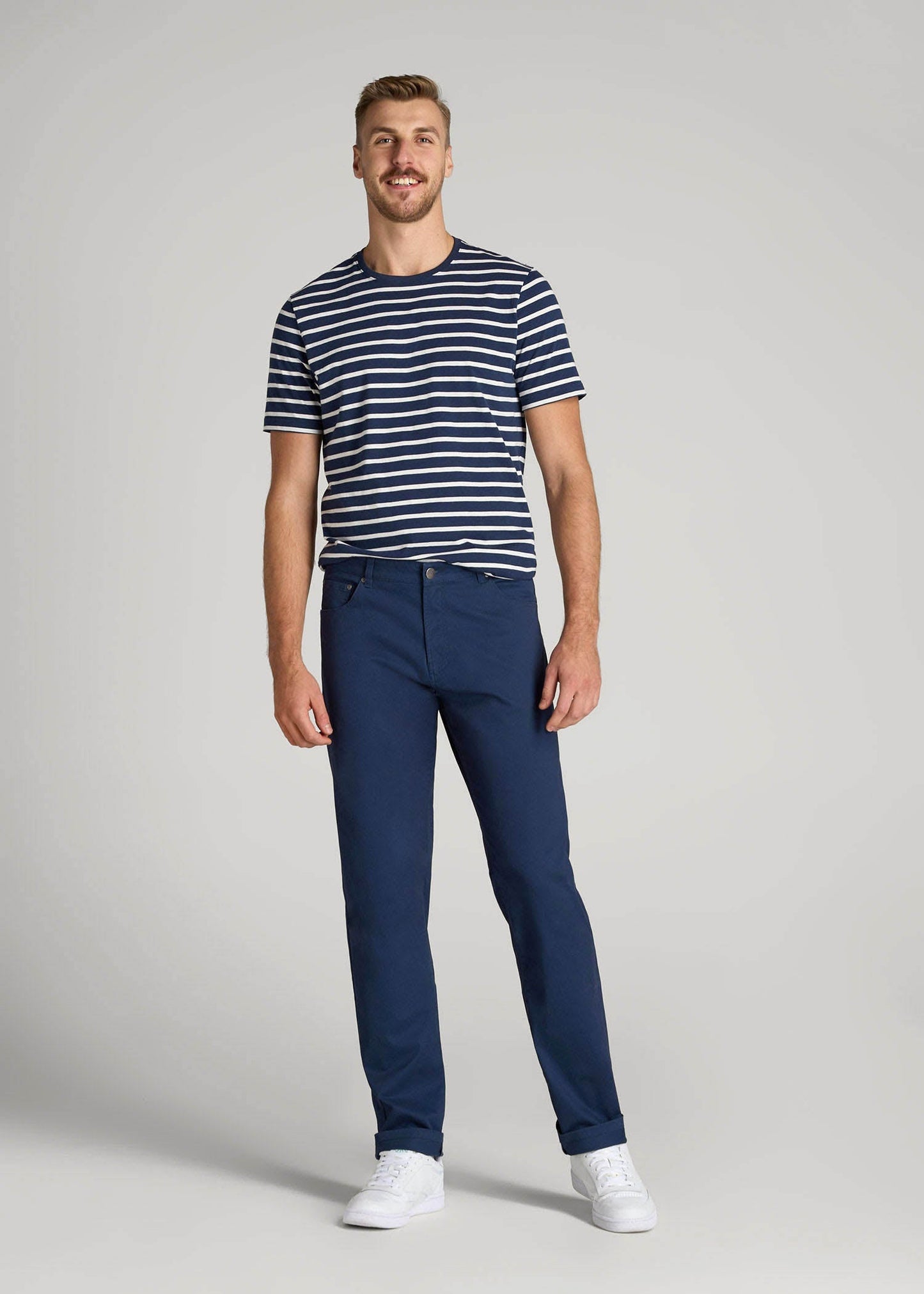 American Tall Men J1 STRAIGHT Leg Five-Pocket Pants for Tall Men in Marine Navy