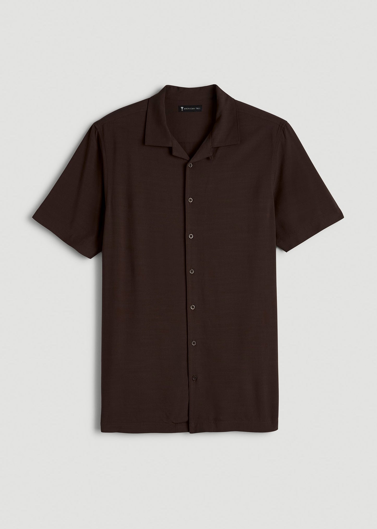 American Tall Men Short Sleeve Resort Shirt for Tall Men in Espresso