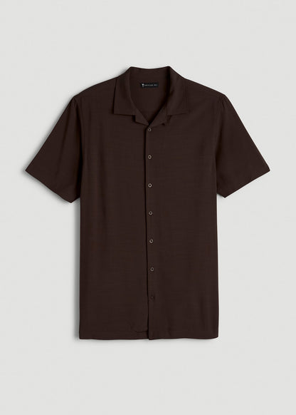 American Tall Men Short Sleeve Resort Shirt for Tall Men in Espresso