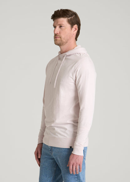 American Tall Men Sunwashed Slub Pullover Hoodie for Tall Men in Grey Lilac