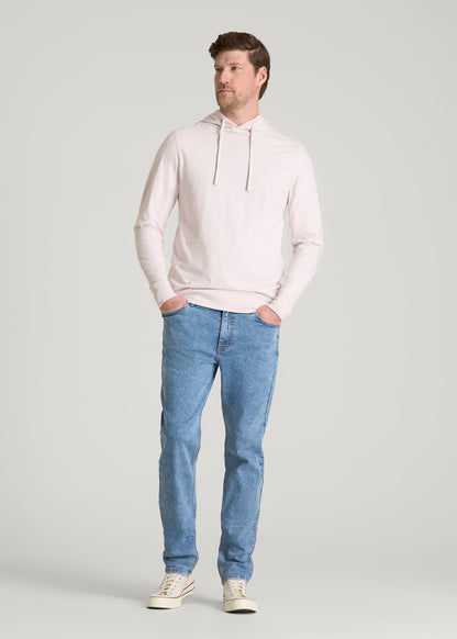 American Tall Men Sunwashed Slub Pullover Hoodie for Tall Men in Grey Lilac