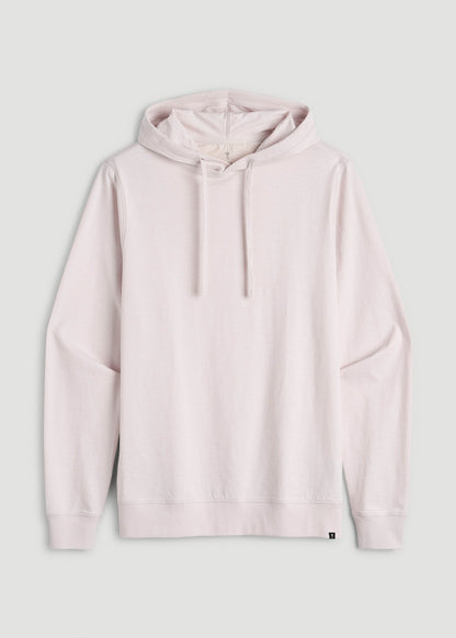 American Tall Men Sunwashed Slub Pullover Hoodie for Tall Men in Grey Lilac