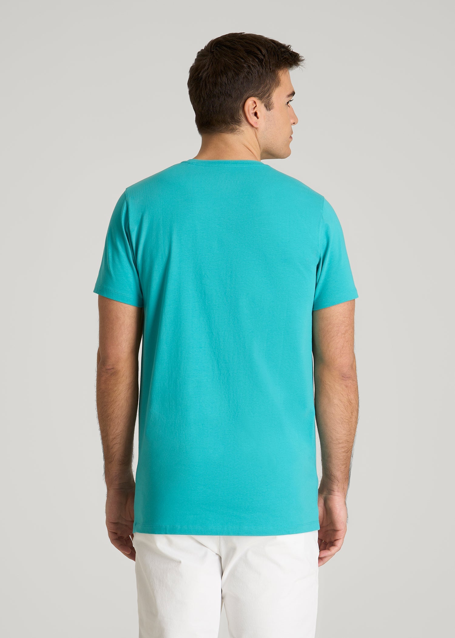 American Tall Men The Essential Modern Fit V-Neck Tee for Tall Men in Baltic Turquoise