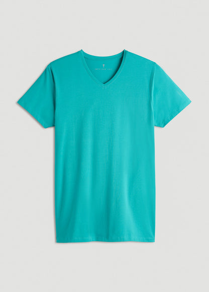 American Tall Men The Essential Modern Fit V-Neck Tee for Tall Men in Baltic Turquoise
