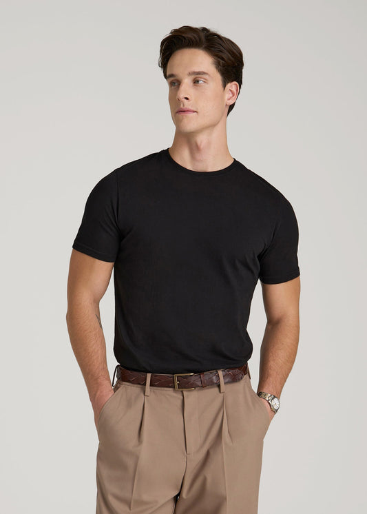 American Tall Men The Everyday Regular Fit Crewneck T-Shirt for Tall Men in Black
