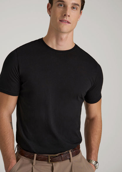 American Tall Men The Everyday Regular Fit Crewneck T-Shirt for Tall Men in Black