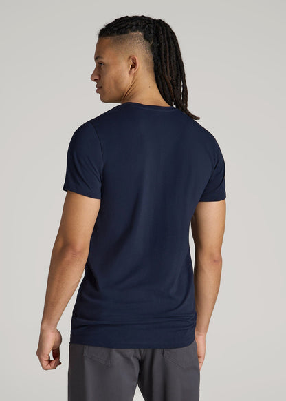 American Tall Men The Essential Modern Fit V-Neck Tee for Tall Men in True Navy