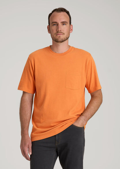 American Tall Men LJ&S Workwear Pocket T-Shirt for Tall Men in Marmalade