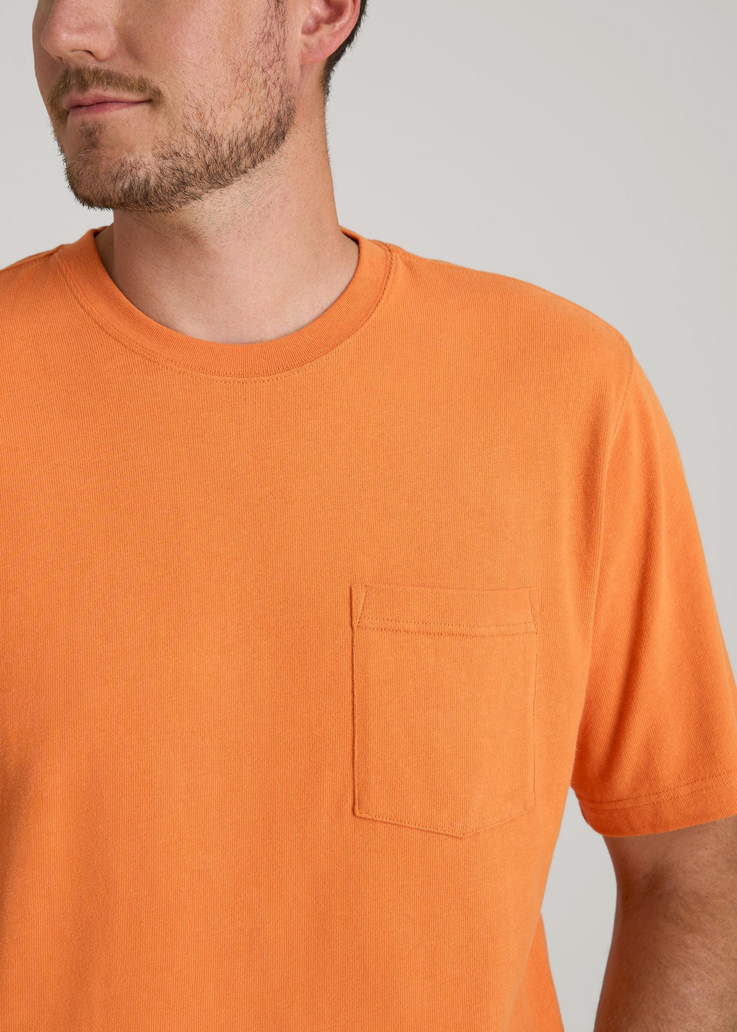 American Tall Men LJ&S Workwear Pocket T-Shirt for Tall Men in Marmalade