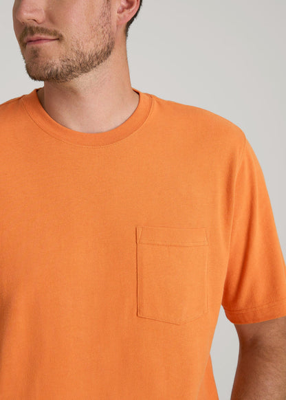 American Tall Men LJ&S Workwear Pocket T-Shirt for Tall Men in Marmalade