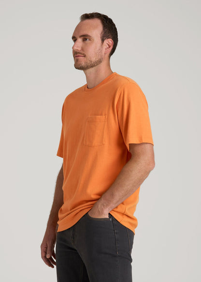 American Tall Men LJ&S Workwear Pocket T-Shirt for Tall Men in Marmalade