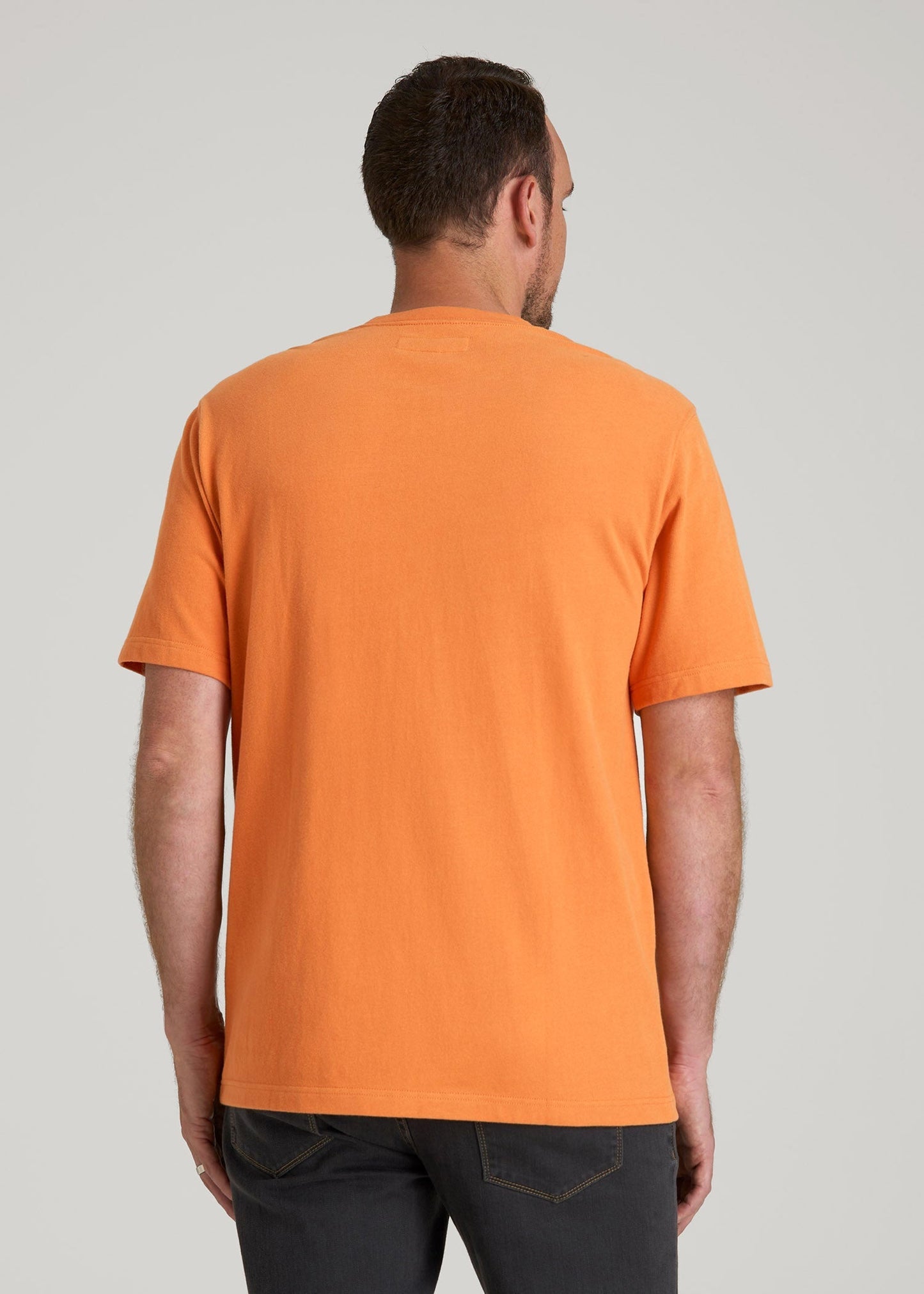 American Tall Men LJ&S Workwear Pocket T-Shirt for Tall Men in Marmalade