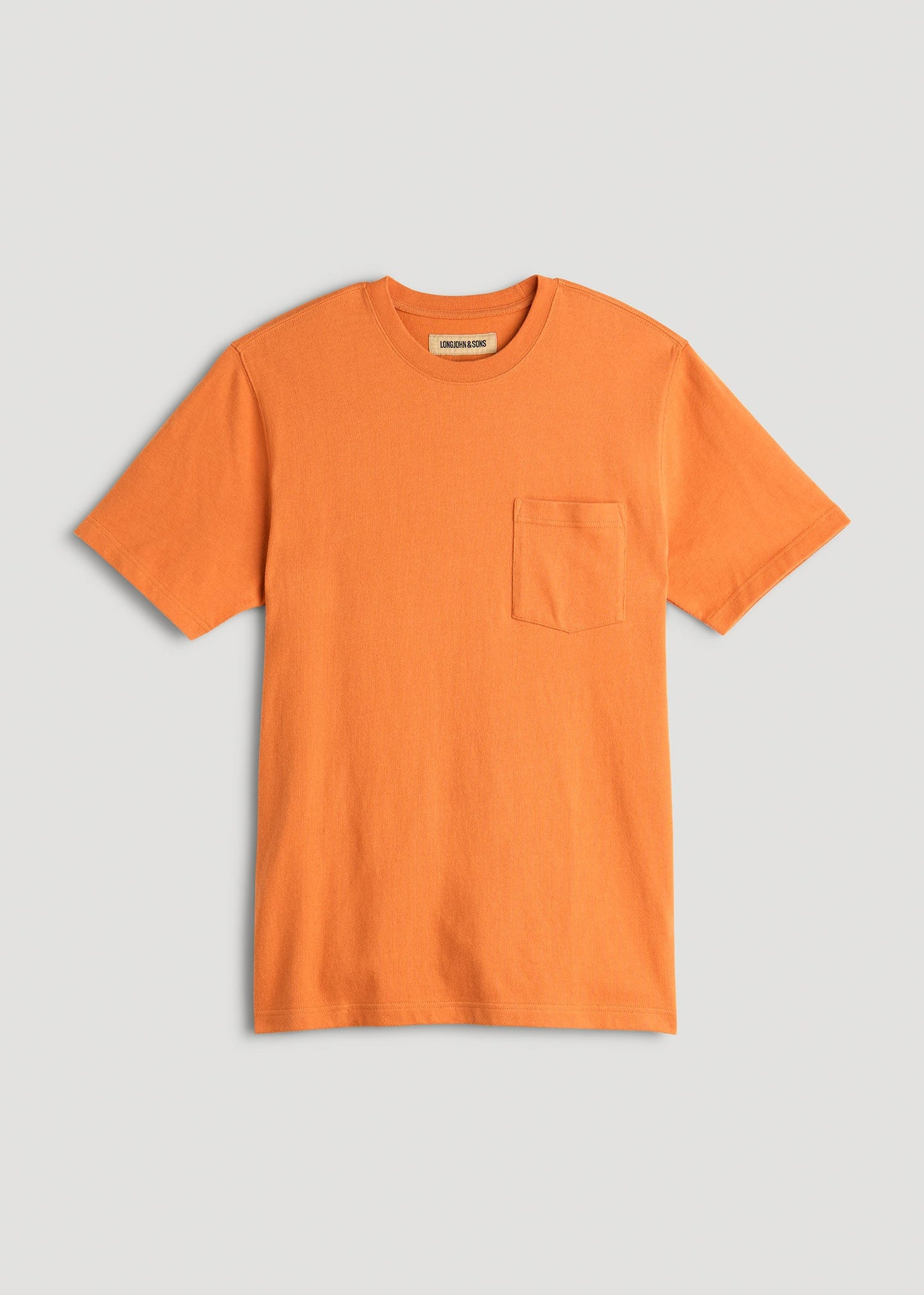 American Tall Men LJ&S Workwear Pocket T-Shirt for Tall Men in Marmalade