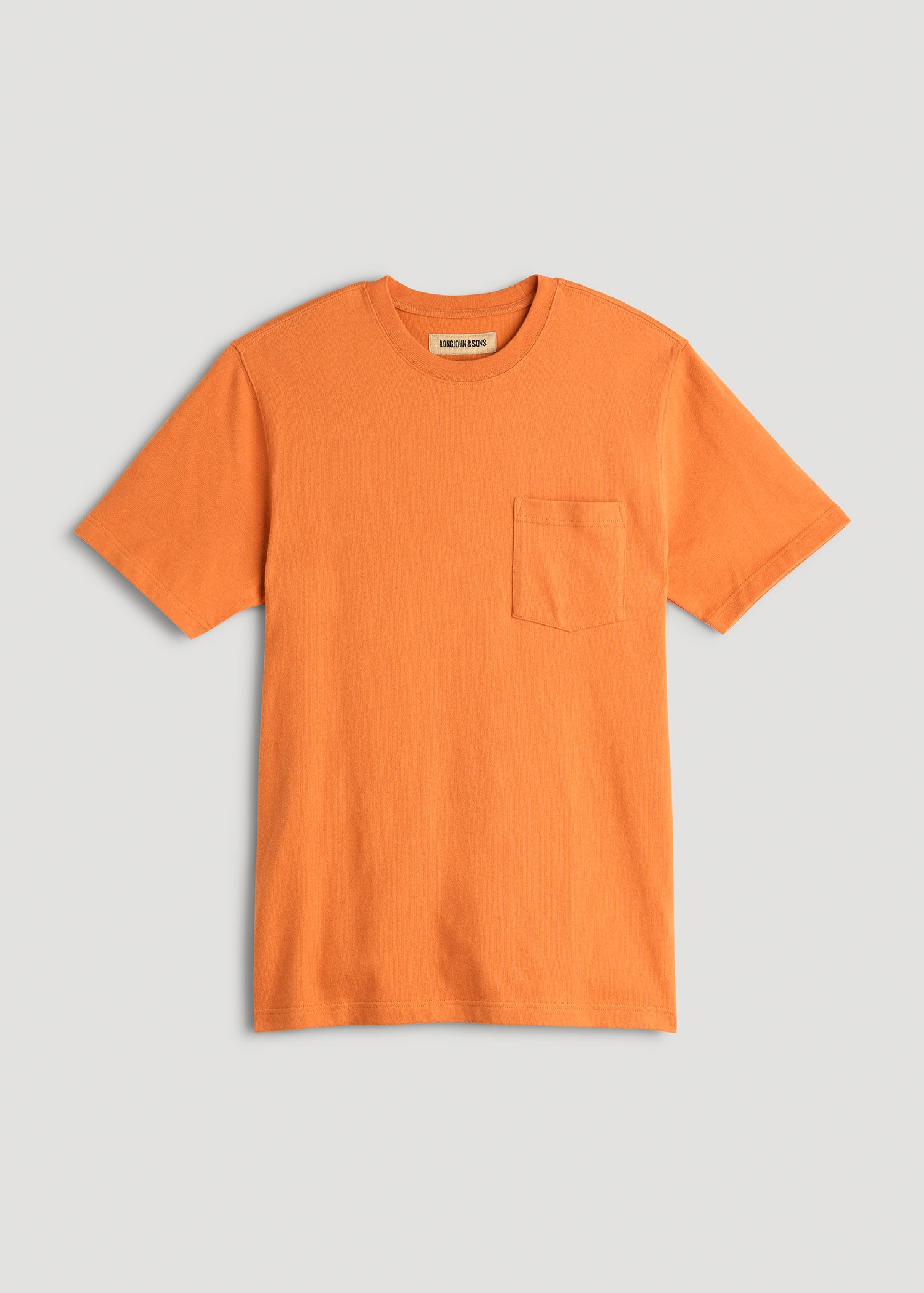 American Tall Men LJ&S Workwear Pocket T-Shirt for Tall Men in Marmalade