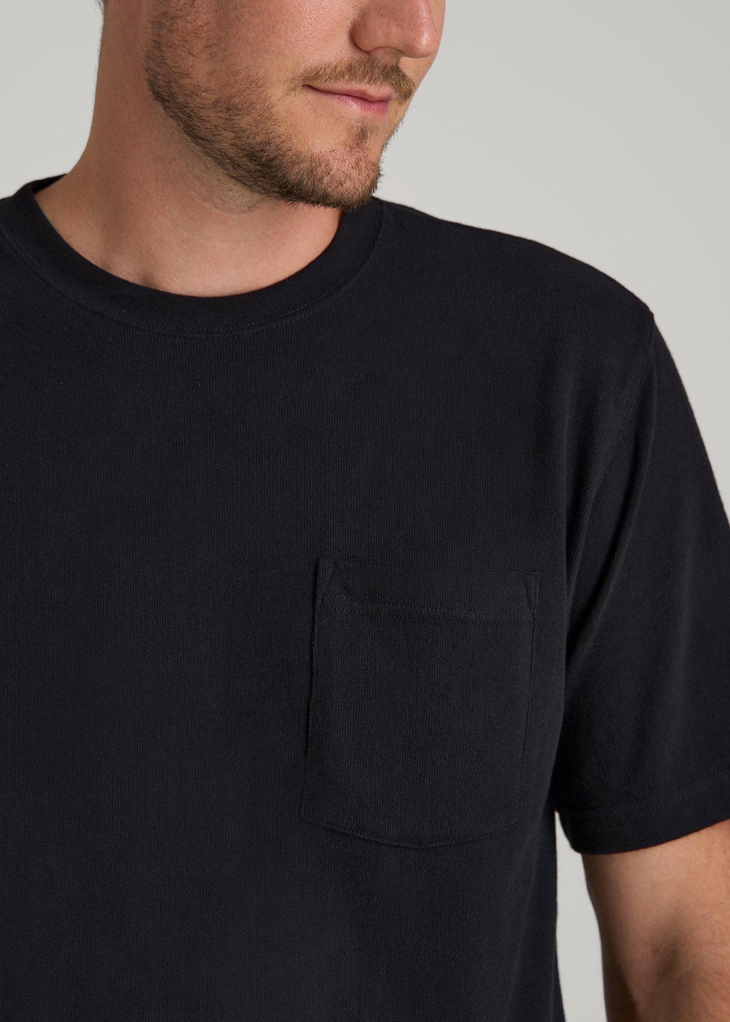 American Tall Men LJ&S Workwear Pocket T-Shirt for Tall Men in Black