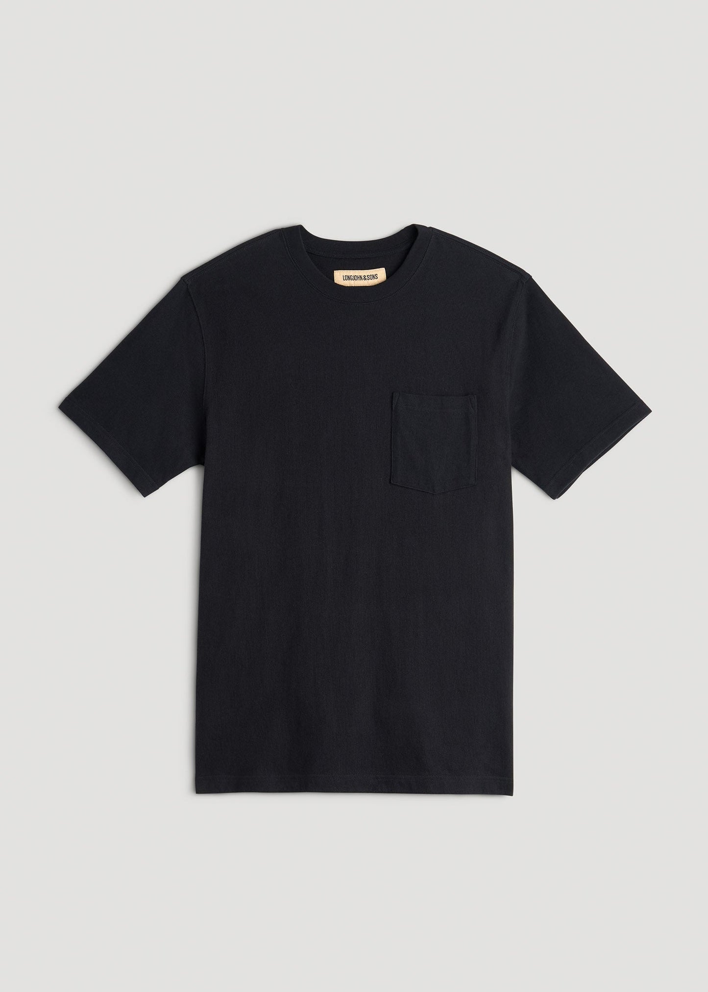 American Tall Men LJ&S Workwear Pocket T-Shirt for Tall Men in Black