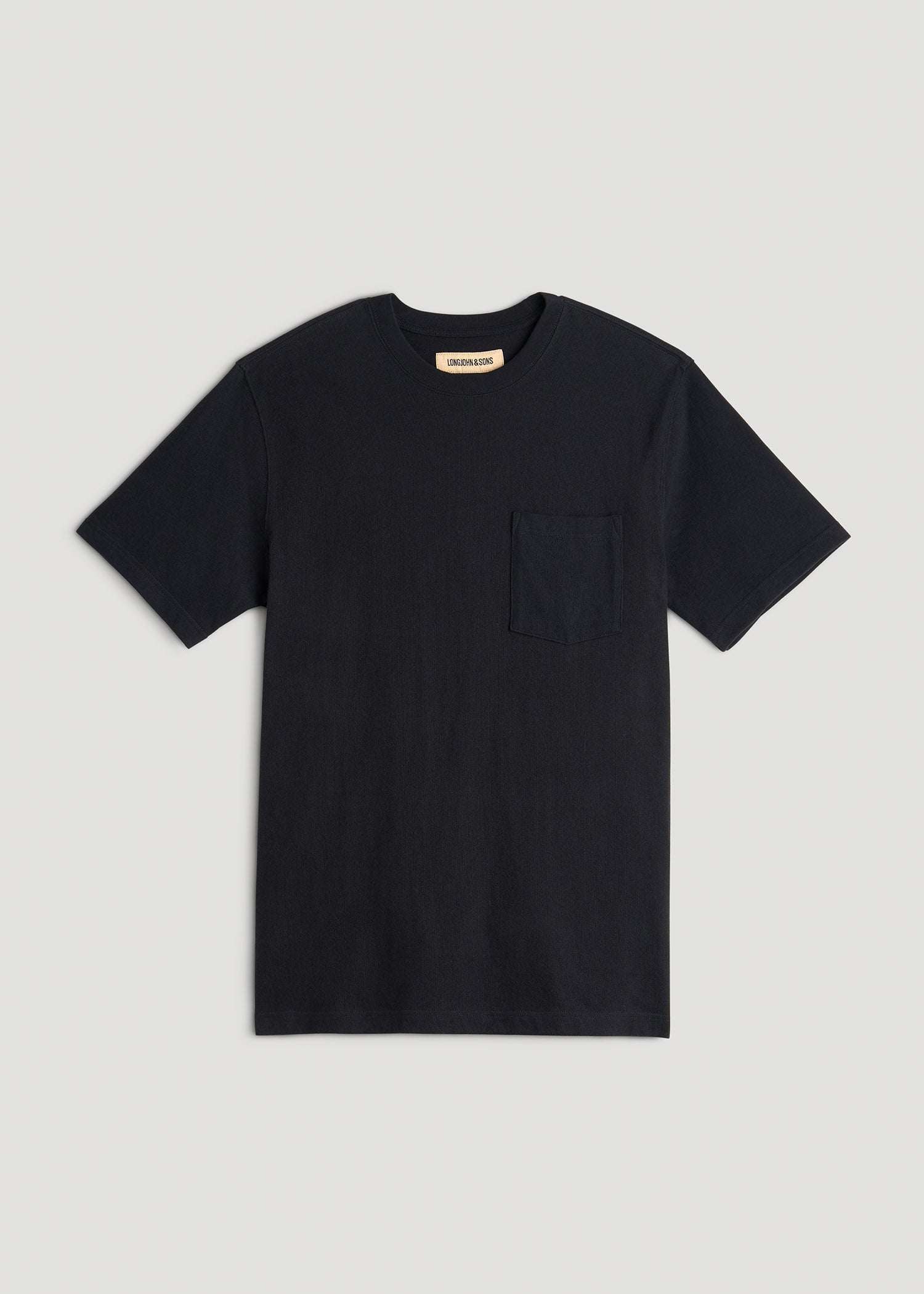 American Tall Men LJ&S Workwear Pocket T-Shirt for Tall Men in Black