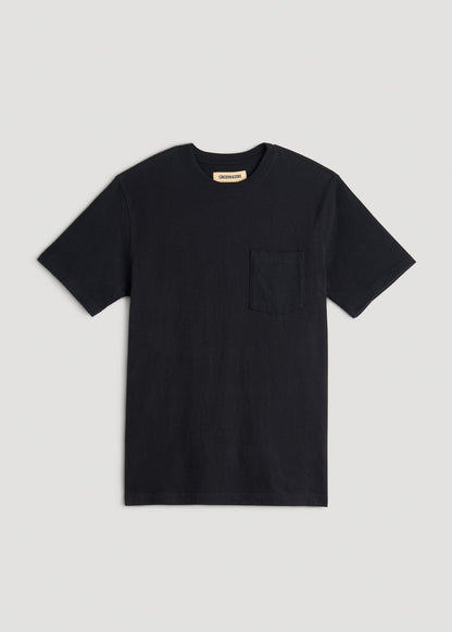 American Tall Men LJ&S Workwear Pocket T-Shirt for Tall Men in Black