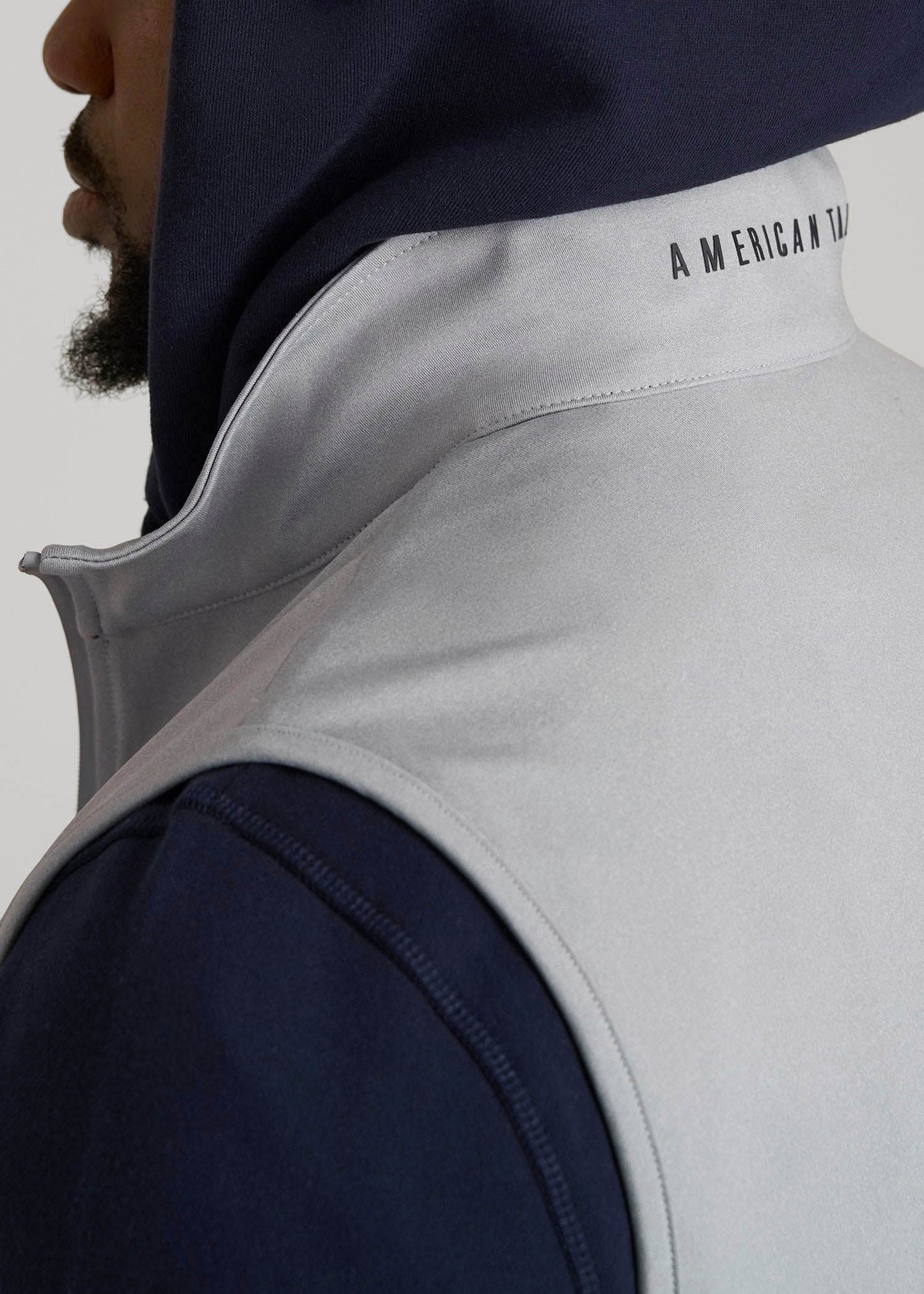 American Tall Men Performance Vest for Tall Men in Light Grey Mix