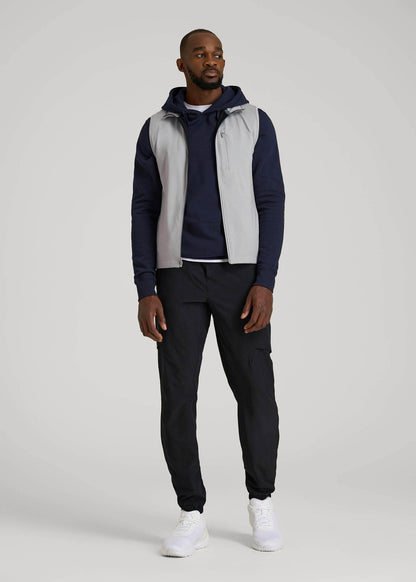 American Tall Men Performance Vest for Tall Men in Light Grey Mix