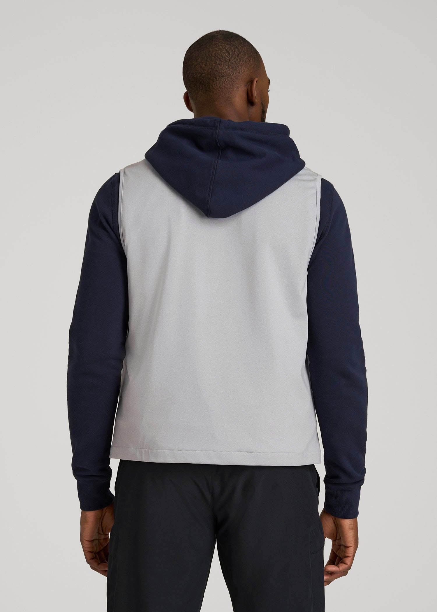 American Tall Men Performance Vest for Tall Men in Light Grey Mix