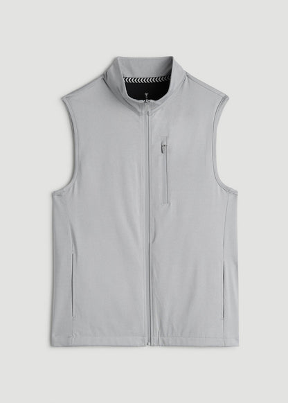 American Tall Men Performance Vest for Tall Men in Light Grey Mix