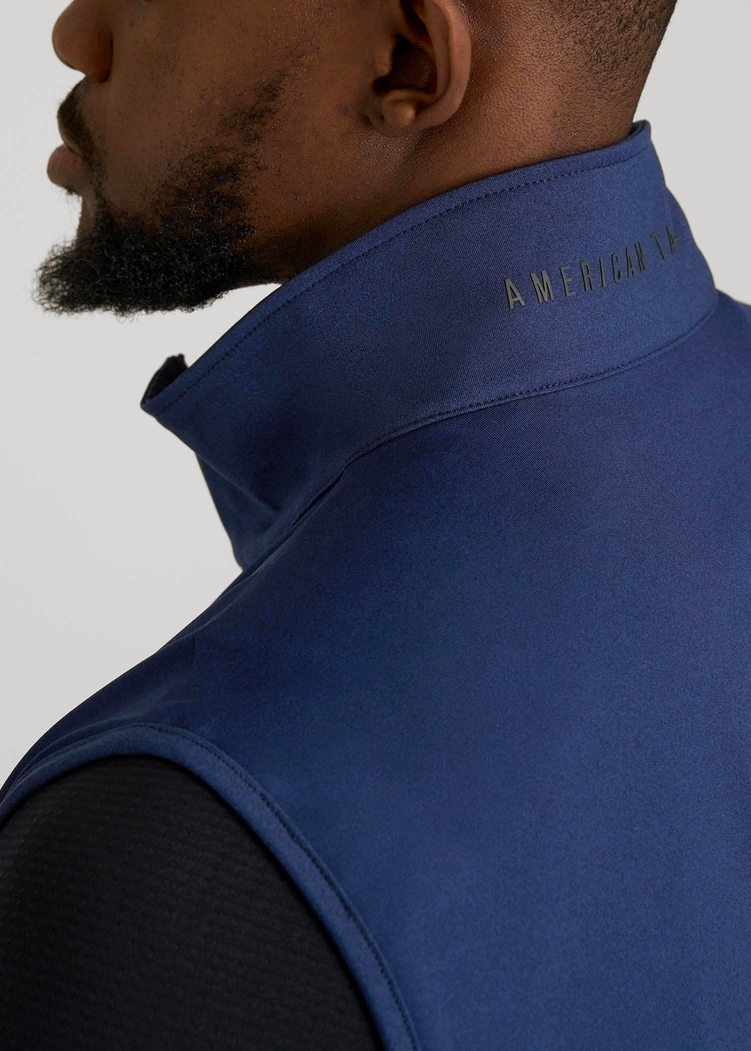 American Tall Men Performance Vest for Tall Men in Blue Mix