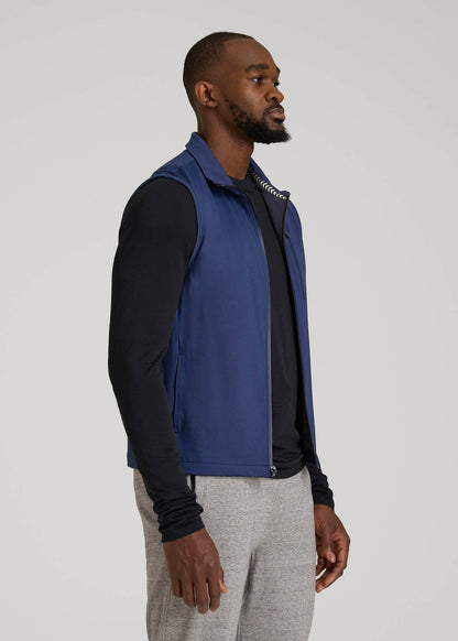 American Tall Men Performance Vest for Tall Men in Blue Mix