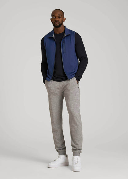 American Tall Men Performance Vest for Tall Men in Blue Mix