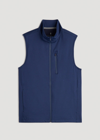 American Tall Men Performance Vest for Tall Men in Blue Mix