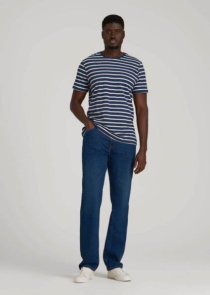 American Tall Men REGULAR-FIT Striped Tee for Tall Men in Navy And White