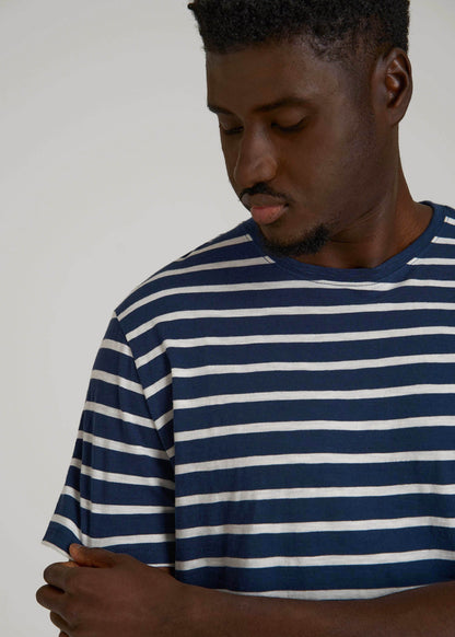 American Tall Men REGULAR-FIT Striped Tee for Tall Men in Navy And White