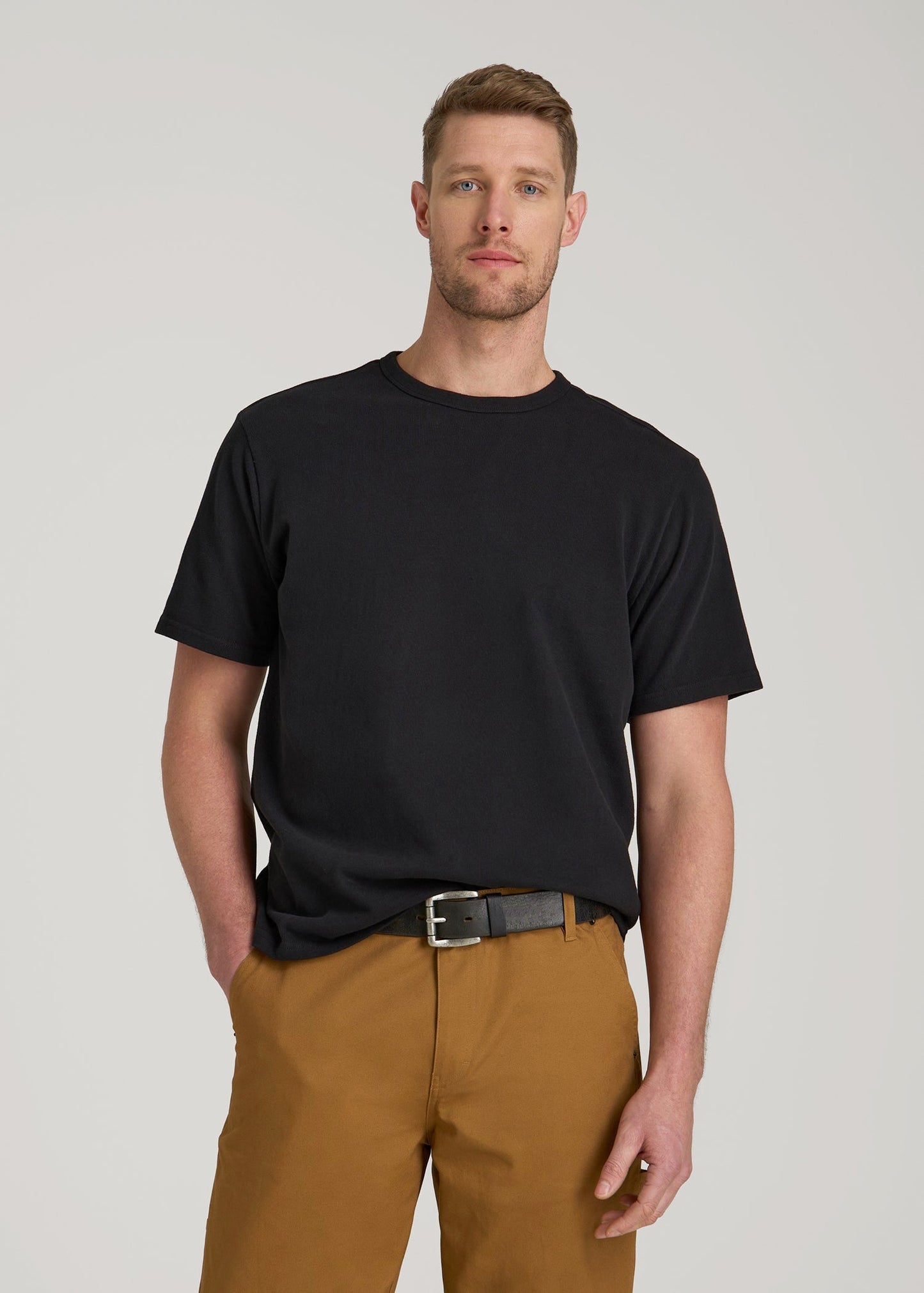 American Tall Men LJ&S Heavyweight Relaxed Fit Tee for Tall Men in Vintage Black