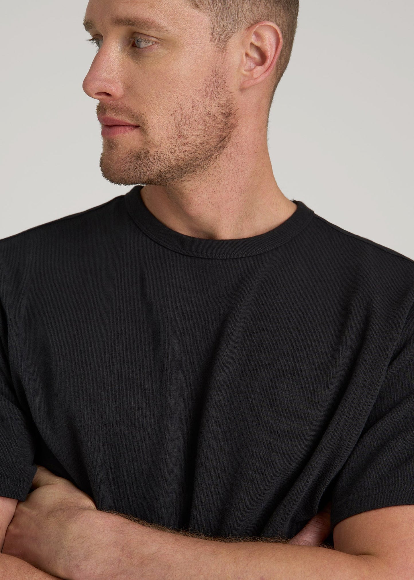 American Tall Men LJ&S Heavyweight Relaxed Fit Tee for Tall Men in Vintage Black