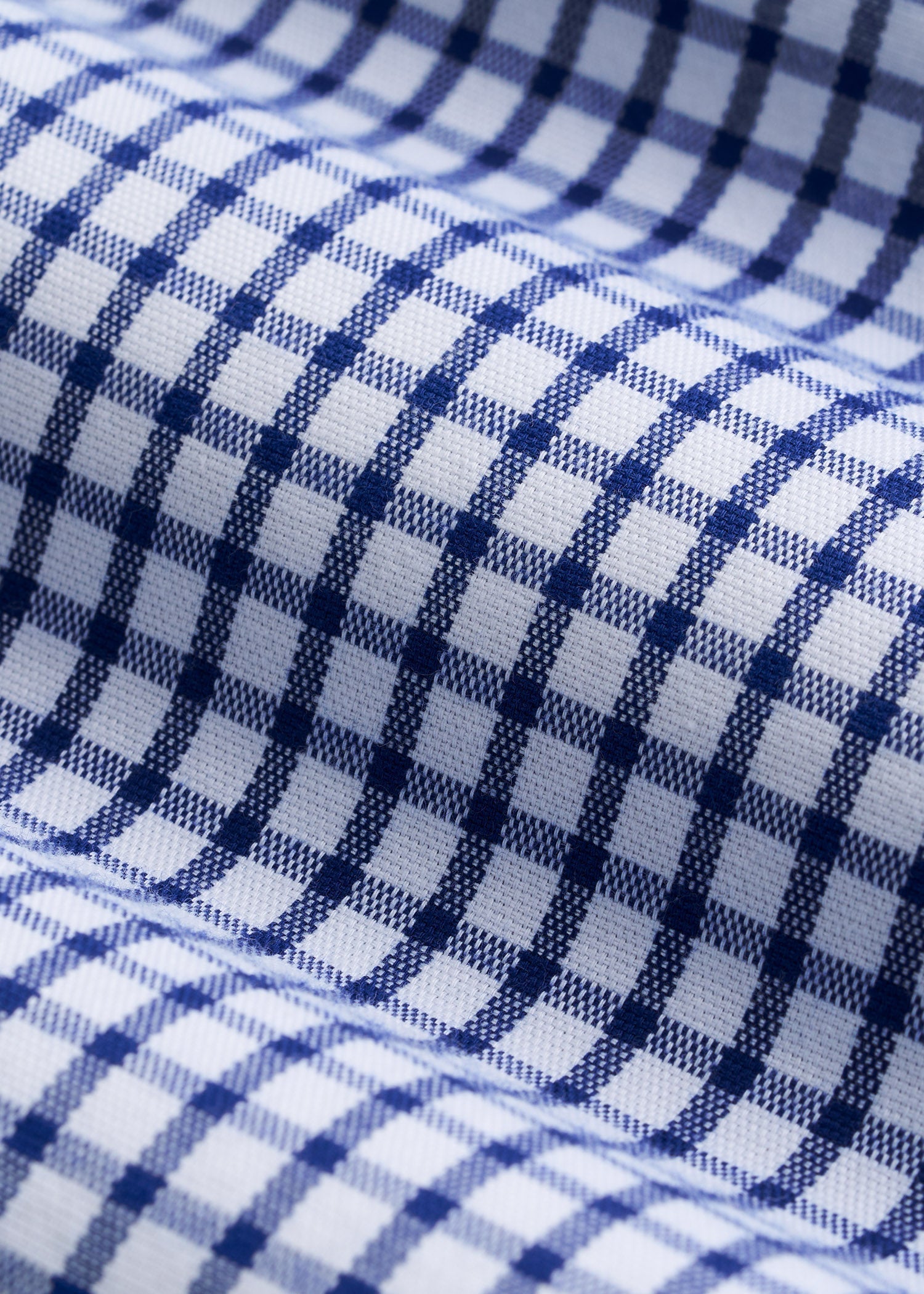 American Tall Men Oskar Easy Care Dress Shirt for Tall Men in Bright Blue Grid