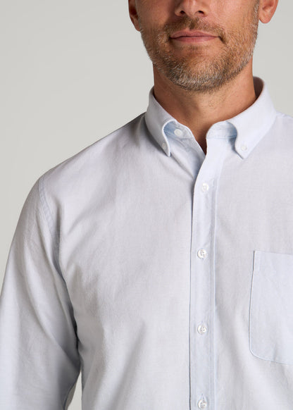American Tall Men Washed Oxford Shirt for Tall Men in Light Blue
