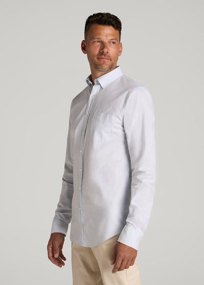 American Tall Men Washed Oxford Shirt for Tall Men in Light Blue
