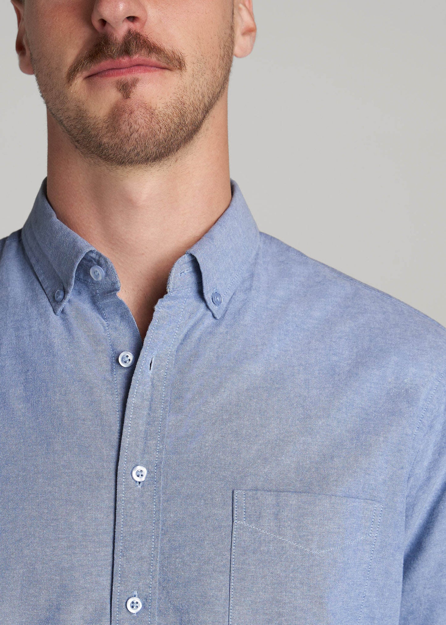 American Tall Men Washed Oxford Shirt for Tall Men in Dark Sky Blue